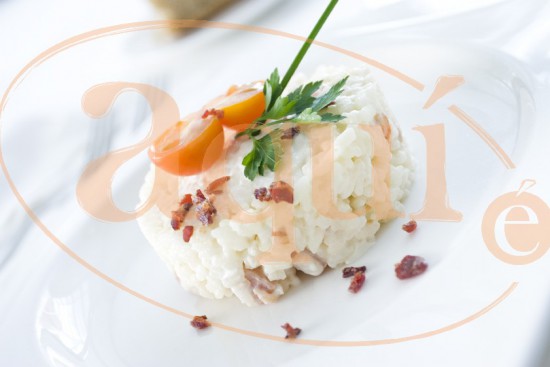 Arroz cremoso con xamón cocido